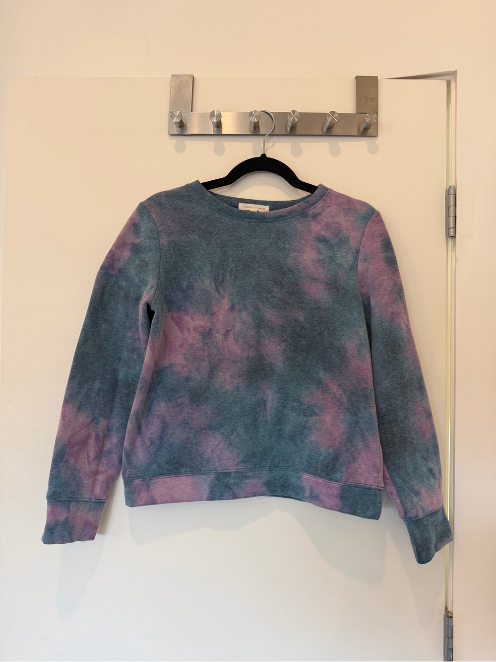Honey Punch Teal & Lavender Tie-Dye Crewneck Sweatshirt